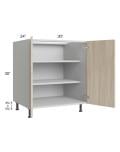 Milan Natural 24x30 Square Corner Wall Cabinet