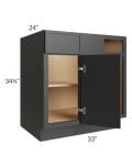 Vienna Black 24x36 Square Corner Wall Cabinet