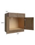 Midtown Mocha Shaker 24x36 Square Corner Wall Cabinet
