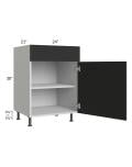 Milan Black Matte 24x36 Square Corner Wall Cabinet