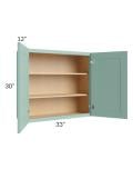 Midtown Mint Green Shaker 24x30 Square Corner Wall Cabinet