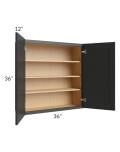 Midtown Black Shaker 24x15 Square Corner Wall Cabinet
